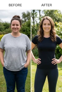 before and after of glp-1 weight loss transformation in wilmington nc